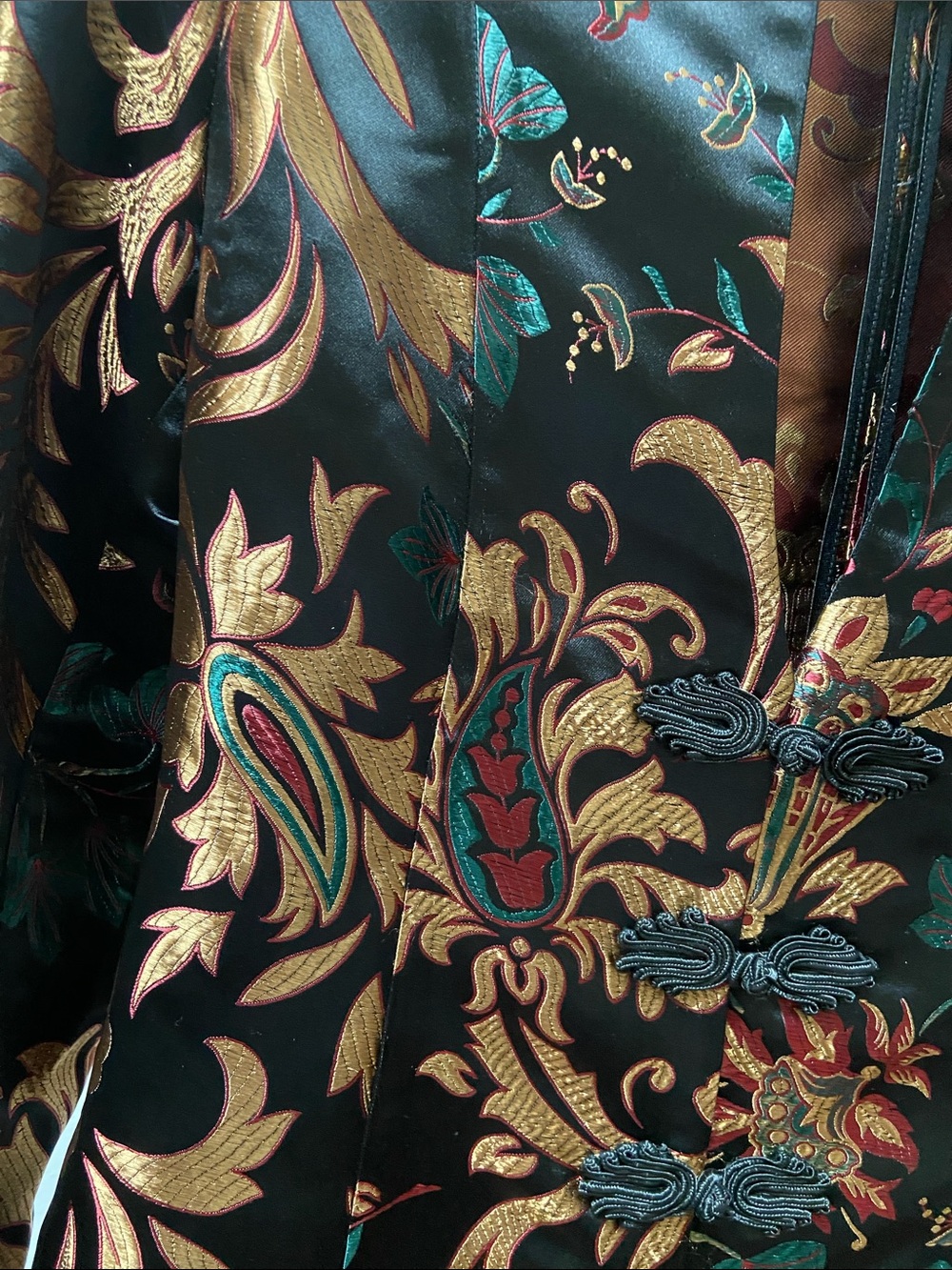 Soft Surroundings Moon Dynasty Black Satin Brocade Jacket Regencycore Baroque - Picture 4 of 10